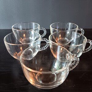 Federal Glass Set of Five Punch Glass Tea Cup